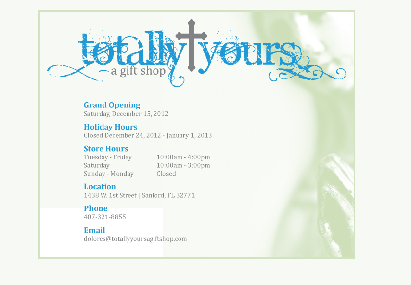 Old Totally Yours home page 
