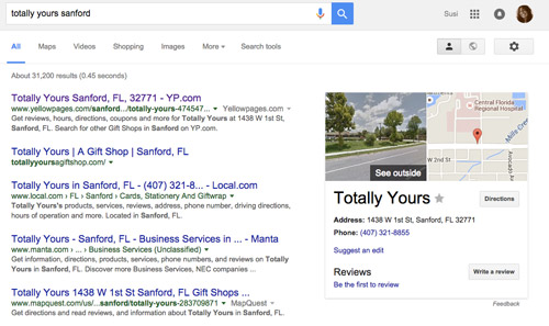 Google search online for Totally Yours